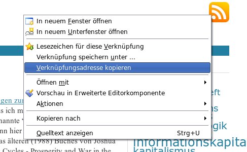 Link-Adresse mit Rechtsklick kopieren